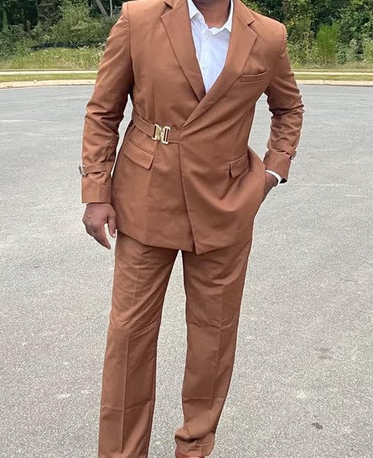 Brown Double-breasted Suit